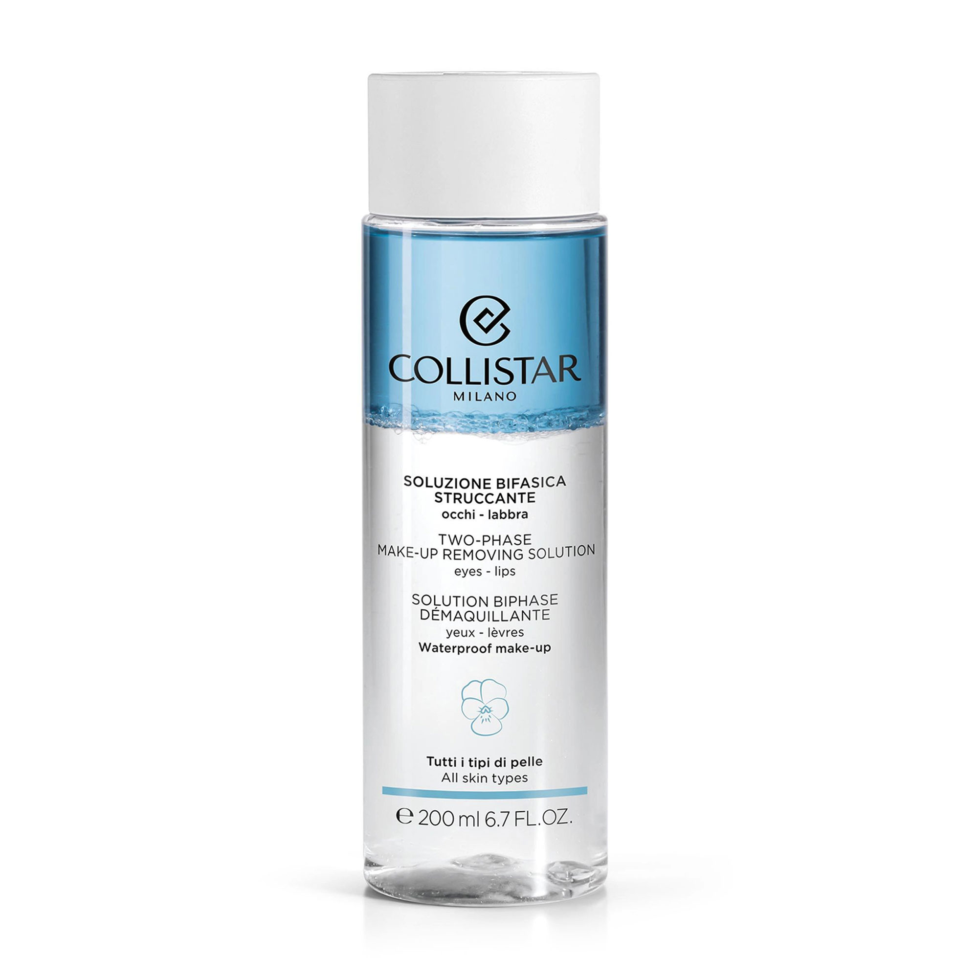 Двофазний засіб для зняття макіяжу з очей та губ Collistar Two-Phase Make-Up Removing Solution, 200 мл